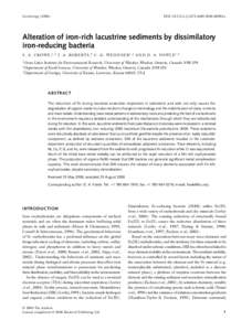 GeobiologyDOI: j00086.x Alteration of iron-rich lacustrine sediments by dissimilatory iron-reducing bacteria