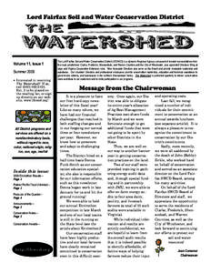 Lord Fairfax Soil and Water Conservation District  Volume 11, Issue 1 Summer 2009  Interested in receiving The Watershed? If so,