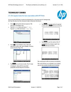 HP Prime Technology Corner 27  The Practice of Statistics for the AP Exam, 5e Section 11-2, P. 706