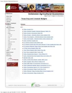 Cotton: Extension Agricultural Economics