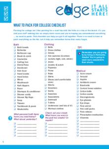 WHAT TO PACK FOR COLLEGE CHECKLIST