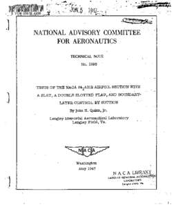 NATIONAL ADVISORY COMMITTEE  - FOR AERONAUTICS TECHNICAL