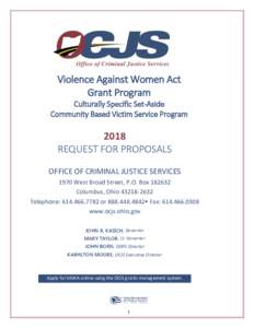 Violence Against Women Act Grant Program Culturally Specific Set-Aside Community Based Victim Service Program  2018