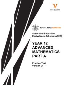 Year 12 Advanced Mathematics Practice Test v01A