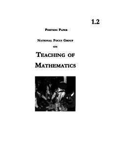 1.2 POSITION PAPER NATIONAL F OCUS G ROUP ON  TEACHING OF