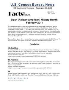 CB11-FF.01  Facts for Features: Black History Month: 2011