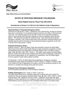 Microsoft Word - FYWR Temp Fee - Notice of Proposed Emergency Rulemaking