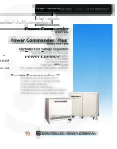 Series 900-200A_Series 900/200A.qxp:08 PM PagekVA — 150 kVA SINGLE PHASE 15 kVA — 450 kVA THREE PHASE Power Commander SERIES 900