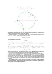 Omar Khayyam and the cubic equation y y+b x a−x