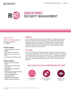 Check Point Smart Management Suite  | Datasheet