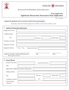 c  RUNCIMAN FUND FOR HERITAGE CONSERVATION Grant Application  Lighthouse Preservation Assessment Grant Application