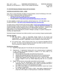 REV. JULY 1, 2013 MANUAL LETTER #[removed]NEBRASKA DEPARTMENT OF HEALTH AND HUMAN SERVICES