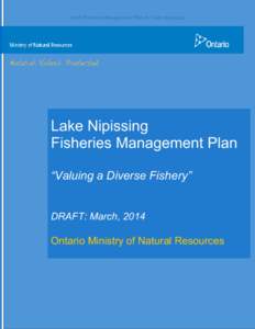 Lake Nipissing DRAFT Fisheries Management Plan March 2014