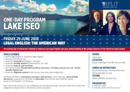 ENGLISH FOR LAW & INTERNATIONAL TRANSACTIONS ONE-DAY program