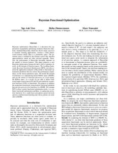 Bayesian Functional Optimization Ngo Anh Vien Heiko Zimmermann  Marc Toussaint