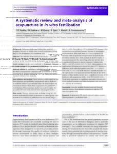 A systematic review and meta-analysis of acupuncture in in vitro fertilisation