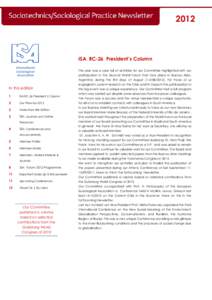2012 VOLUME 1 EDITION 1  ISA RC-26 President’s Column
