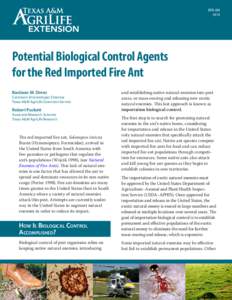 ENTO[removed]Potential Biological Control Agents for the Red Imported Fire Ant Bastiaan M. Drees