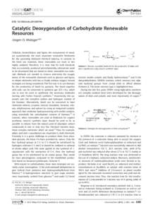 CHEMCATCHEM HIGHLIGHTS DOI: cctcCatalytic Deoxygenation of Carbohydrate Renewable Resources