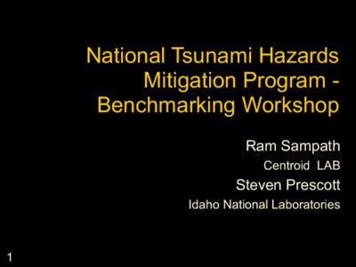 National Tsunami Hazards Mitigation Program Benchmarking Workshop Ram Sampath Centroid LAB  Steven Prescott