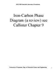 MSE 300 Materials Laboratory Procedures  Iron-Carbon Phase