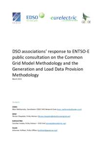 Electric power distribution / European Network of Transmission System Operators for Electricity / Electric power transmission systems / DSOS / Smart grid / Electrical grid / General Data Protection Regulation