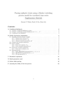 Parsing epileptic events using a Markov switching process model for correlated time series Supplementary Materials Drausin F. Wulsin, Emily B. Fox, Brian Litt  Contents
