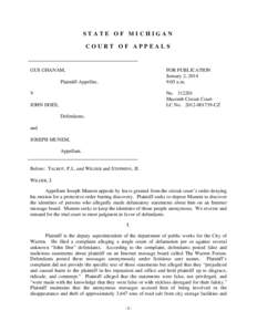 STATE OF MICHIGAN COURT OF APPEALS GUS GHANAM,  FOR PUBLICATION