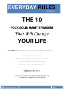 EVERYDAY RULES by Olle Lindholm THE 10 ROCK SOLID HABIT BREAKERS