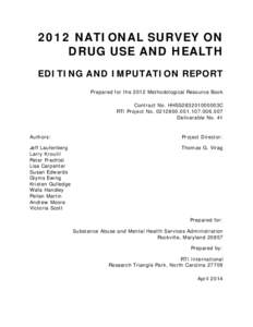 2012 MRB Editing and Impution Report (External)