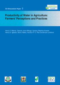 CA Discussion Paper  5 Productivity of Water in Agriculture: Farmers’ Perceptions and Practices