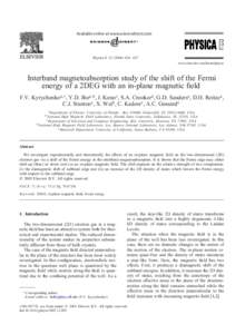 Available online at www.sciencedirect.com  Physica E[removed] – 627 www.elsevier.com/locate/physe  Interband magnetoabsorption study of the shift of the Fermi