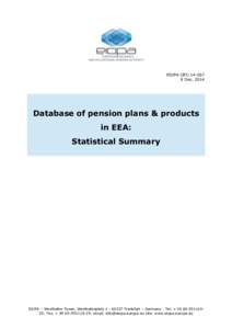 EIOPA-OPC[removed]Dec[removed]Database of pension plans & products in EEA: Statistical Summary