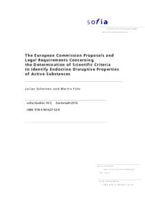 s of i a S o n d e r f o r s c h u n g s g r u p p e I n s t i t u t i o n e n a n a l y s e The European Commission Proposals and Legal Requirements Concerning