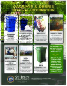 GARBAGE & DEBRIS  REMOVAL INFORMATION Household Garbage