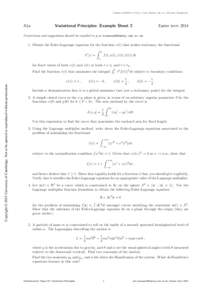 Copies available at http://www.damtp.cam.ac.uk/user/examples/  A1a Variational Principles: Example Sheet 2