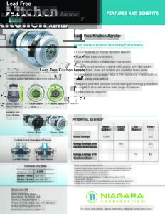 Lead Free  Kitchen Aerator FEATURES AND BENEFITS
