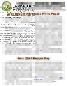 NCBA-LA Los Angeles Neighborhood Council Budget Advocates June 2015 Volume 1, Issue 3