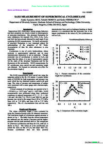 Photon Factory Activity Report 2002 #20 Part BAtomic and Molecular Science 15A / 02G087  SAXS MEASUREMENT OF SUPERCRITICAL CYCLOHEXANE