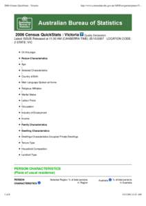 2006 Census QuickStats : Victoria