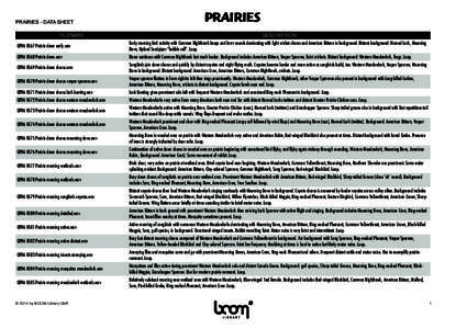 PRAIRIES - DATA SHEET FILENAME PRAIRIES DESCRIPTION