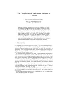 The Complexity of Andersen’s Analysis in Practice Manu Sridharan and Stephen J. Fink IBM T.J. Watson Research Center {msridhar,sjfink}@us.ibm.com