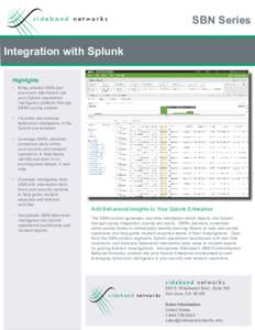 SBN Series  sideband networks Integration with Splunk Highlights