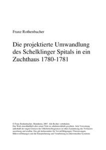 Franz Rothenbacher  Die projektierte Umwandlung