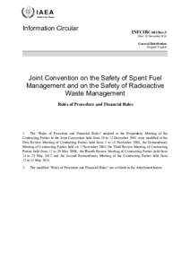 INFCIRC/602/Rev.5 - Joint Convention on the Safety of Spent Fuel Management and on the Safety of Radioactive Waste Management