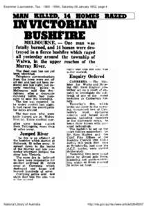 Examiner (Launceston, Tas. : ), Saturday 26 January 1952, page 4  MAN 14