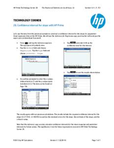 HP Prime Technology Corner 28  The Practice of Statistics for the AP Exam, 5e Section 12-1, P. 751