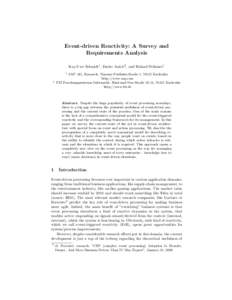 Survey of Event-triggered Reactive Systems and Requirements Analysis