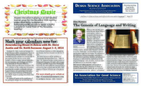 DeSiGn Science ASSociAtion newsletter Christmas Music  —Suggested donation of $5 per year covers cost of postage & photocopying—