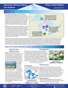 Great Lakes Region  Quarterly Climate Impacts and Outlook  September 2015